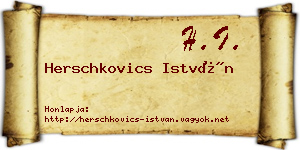 Herschkovics István névjegykártya